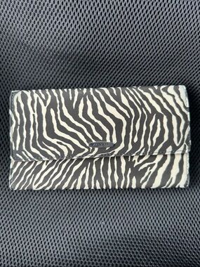 Fossil Zebra-Print Foldover Wallet - Black & White